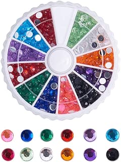 PandaHall Elite About 1400 Pieces 3mm Acrylic Crystal Nail Art Flatback Round Rhinestones Gemstone 12 Colors for Nails Phone Decorations Crafts Makeup Clothes Shoes - coolthings.us