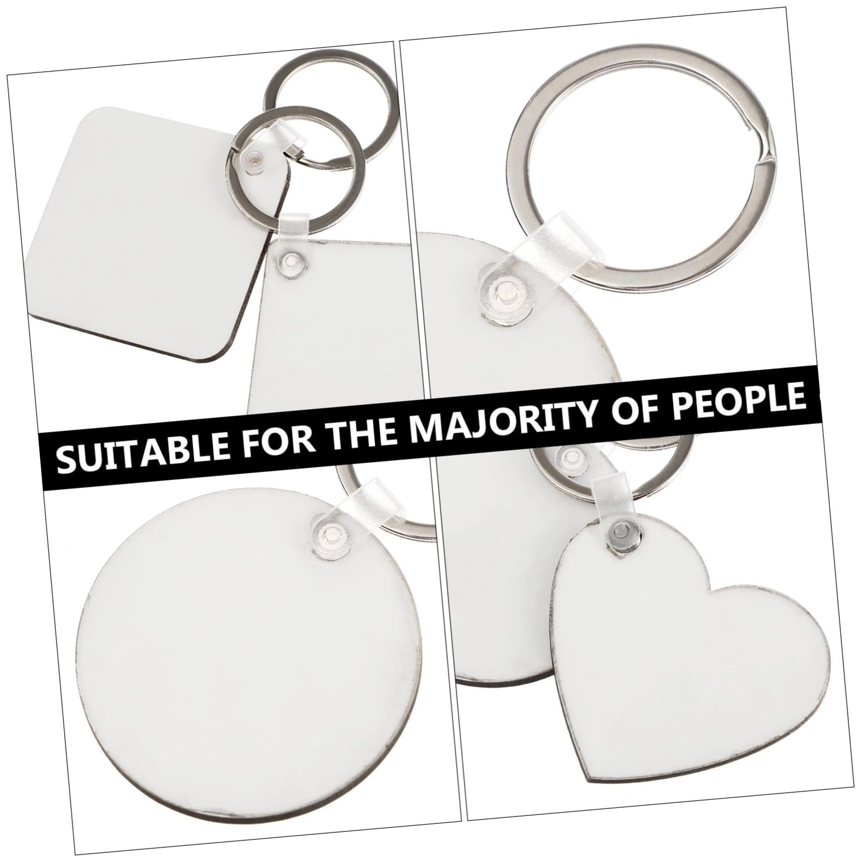 PLAFOPE Llavero en Blanco para Sublimación DIY de Mdf Anillo de Plata, Paquete de 36 Piezas Personalizables para Crear Llaveros Únicos en Festivales y Cumpleaños