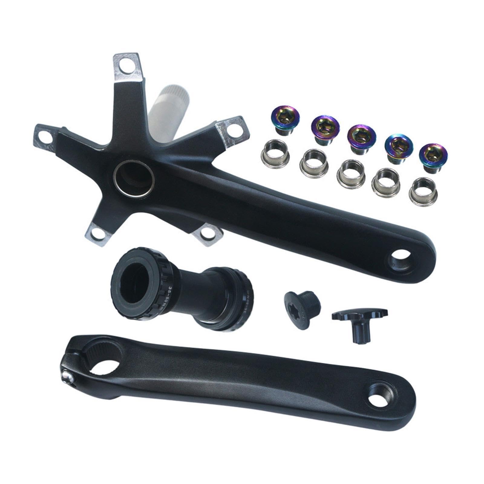 Set di pedivelle per mountain bike cave ad resistenza in lega di alluminio leggera per biciclette, set di pedivelle per mountain bike in lega di, Manovella e movimento centrale, 165