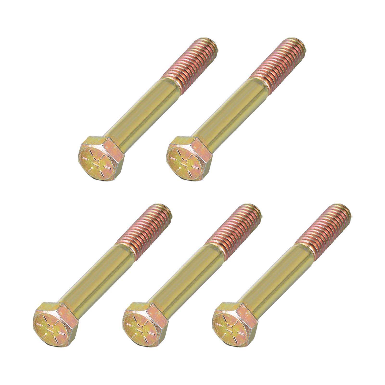 METALLIXITY Hex Bolts (3/8-16x3") 5Pcs, Carbon Steel Zinc Plated Partial Threaded, Coarse Thread UNC Hex Head Screw Bolt