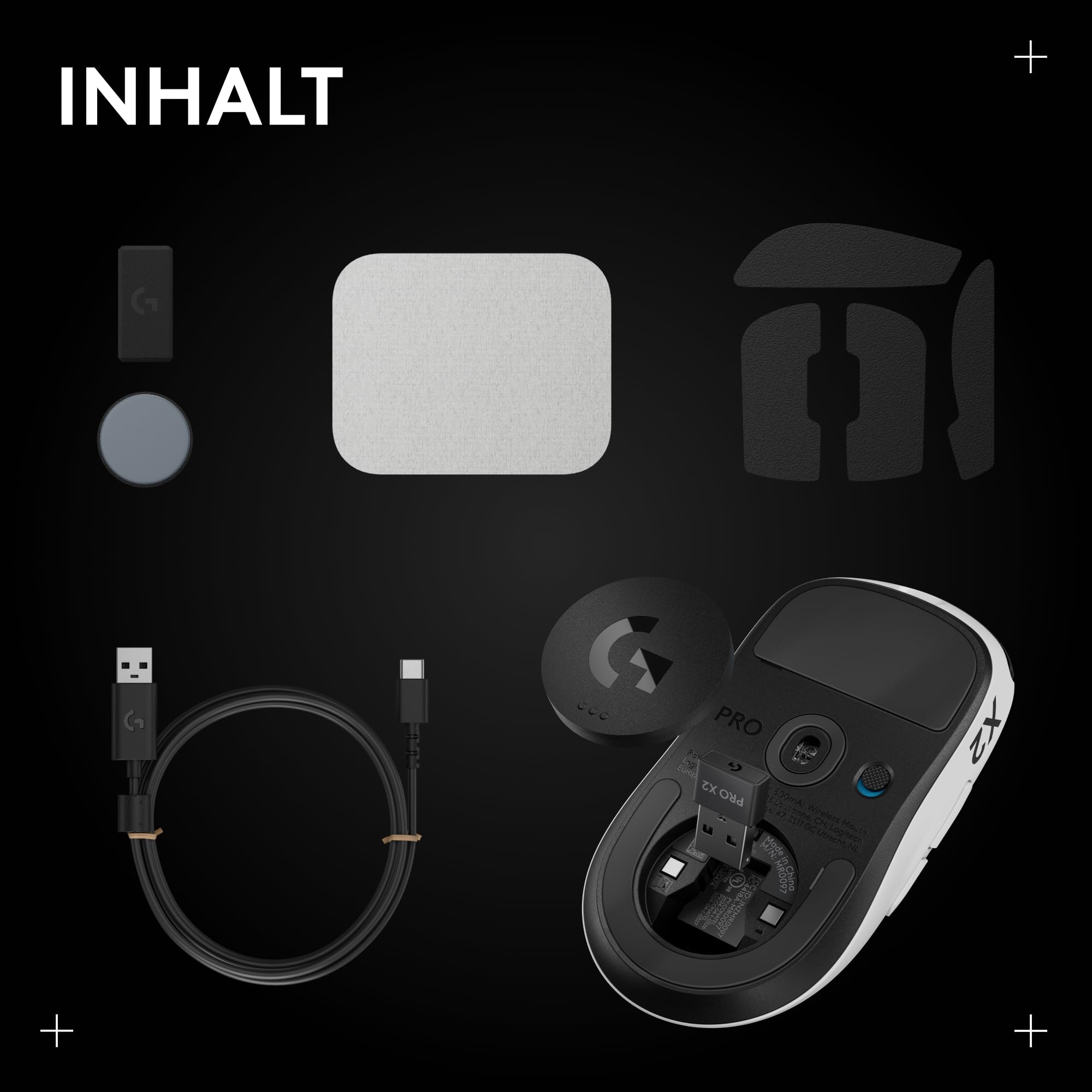 Logitech G PRO X2 SUPERSTRIKE Lightspeed kabellose Gaming-Maus, super schnell, äußerst leicht (61 g), anpassbare klick-Haptik, USB-C-Aufladung, für PC/Mac/Laptop - Weiß