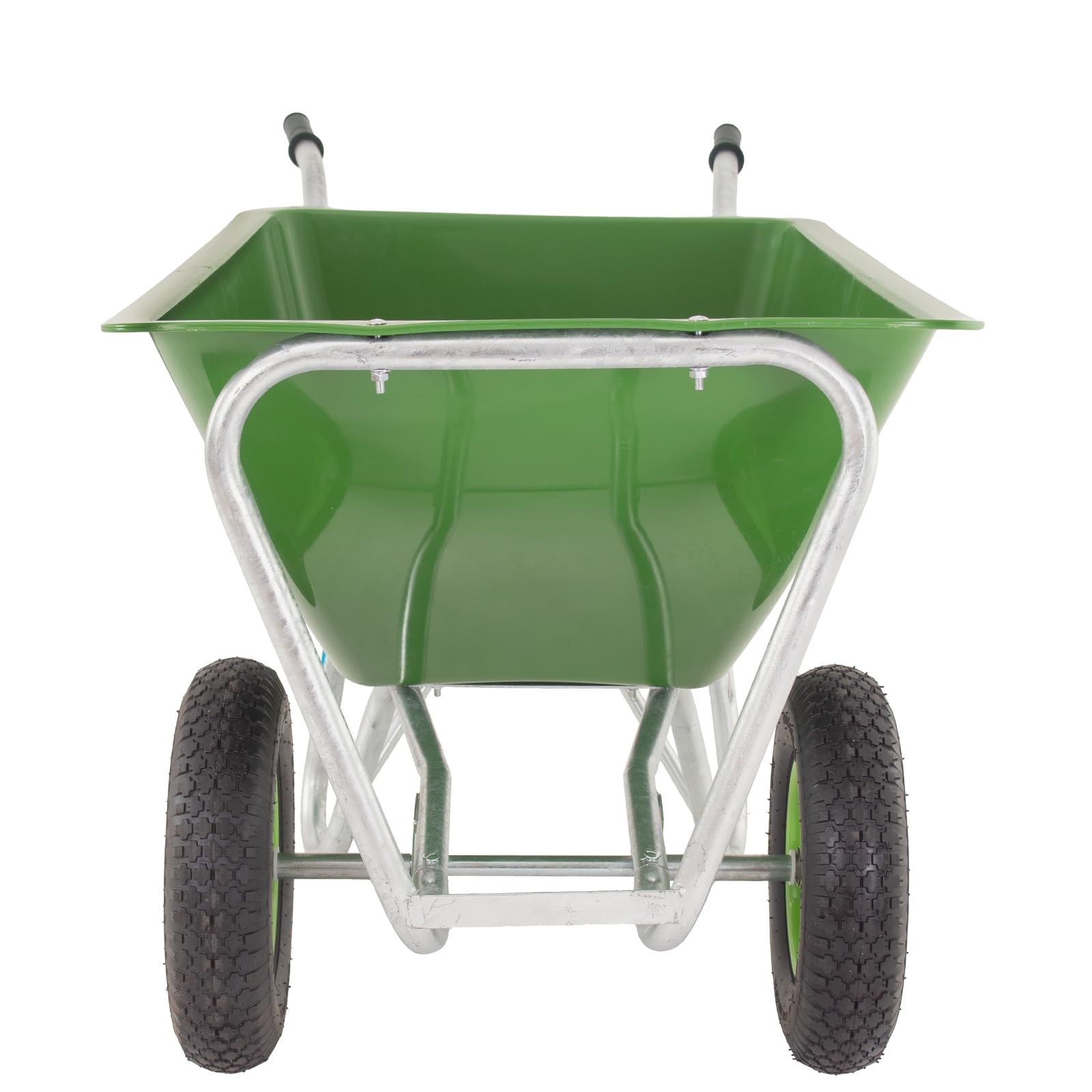 TRUTZHOLM 2-Rad Schubkarre 200 Liter 300 Kg Tragkraft Rahmen Stahl verzinkt robuste große Mulde 162x70 cm Gartenschubkarre Schiebkarre Hofkarre Futterkarre