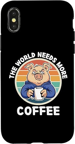 Miniatura 7 de iPhone 12 mini Vintage Pig The World Needs More Coffee Retro Coffee Lover Case
