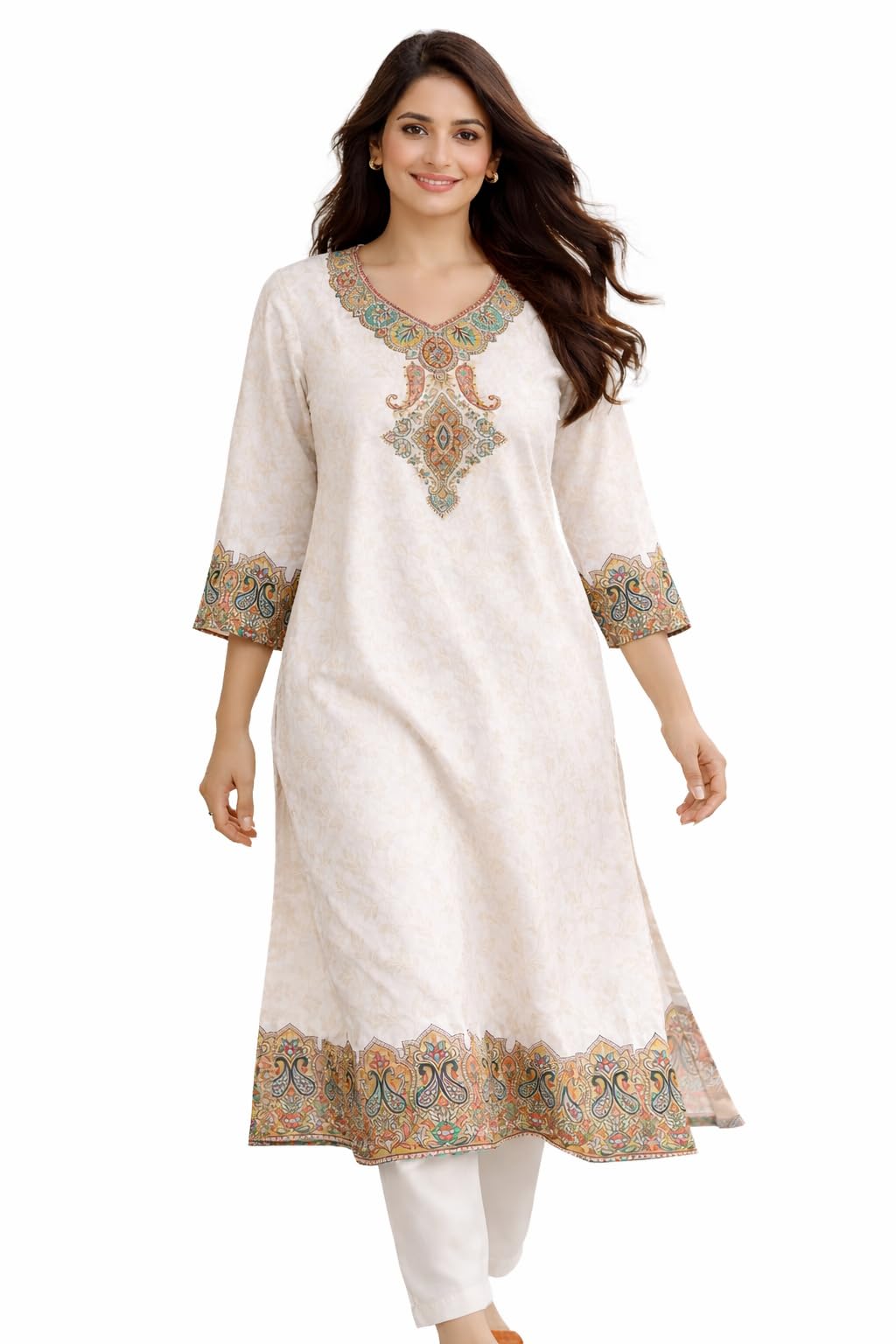 Women Pure Cotton Chikankari Kurti-image-10