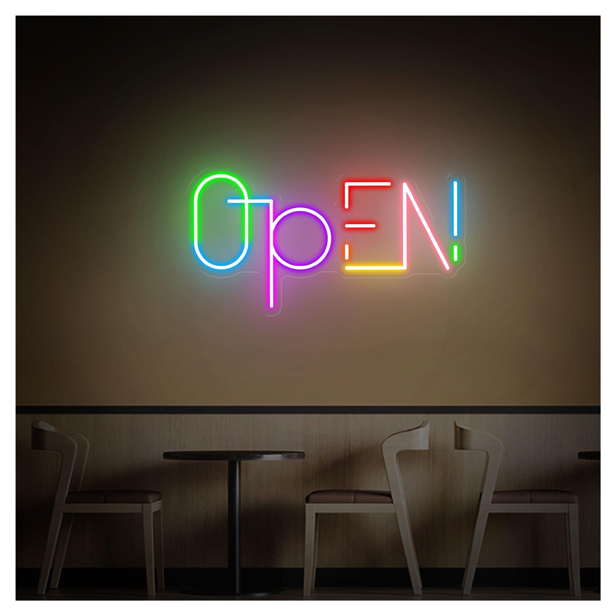 RONGCH Hanging Art Neon Signs Open Neon Sign, Suitable for Cafe Beauty Salon Bar Decor with Brightness Adjustable 50cm(A)