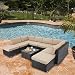 PHI VILLA Outdoor Sofa- Patio Wicker Furniture Set (9-Piece, Beige)