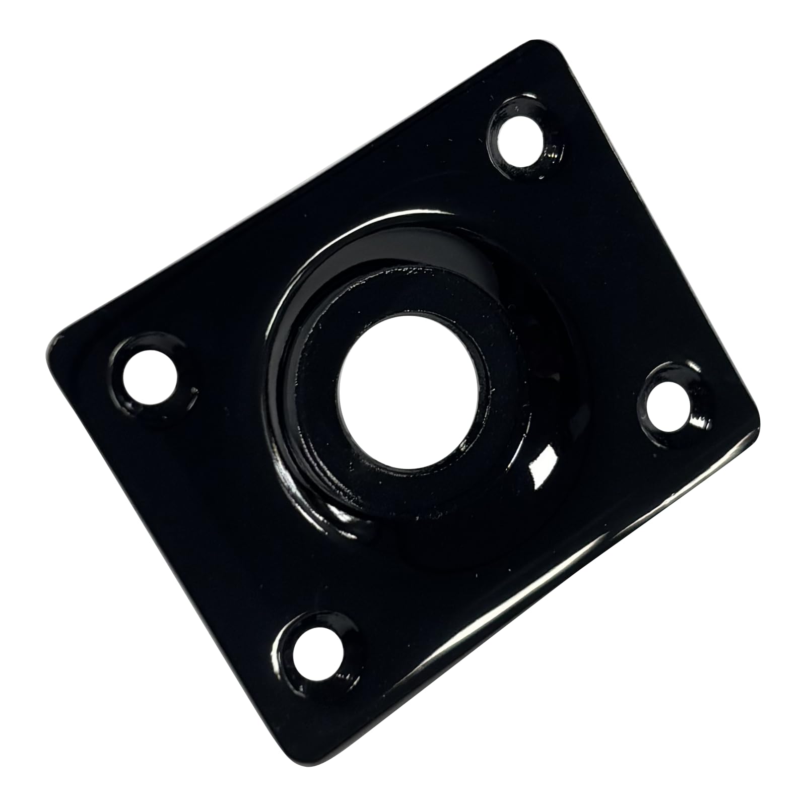 OVSAL Flat Bottom Jack Socket Plate Stainless Steel Flat Base Rectangle Output Jackplate Compatible with LP Les Paul TL Tele Telecaster Electric Guitar Replacement Parts?Vacuum Black?