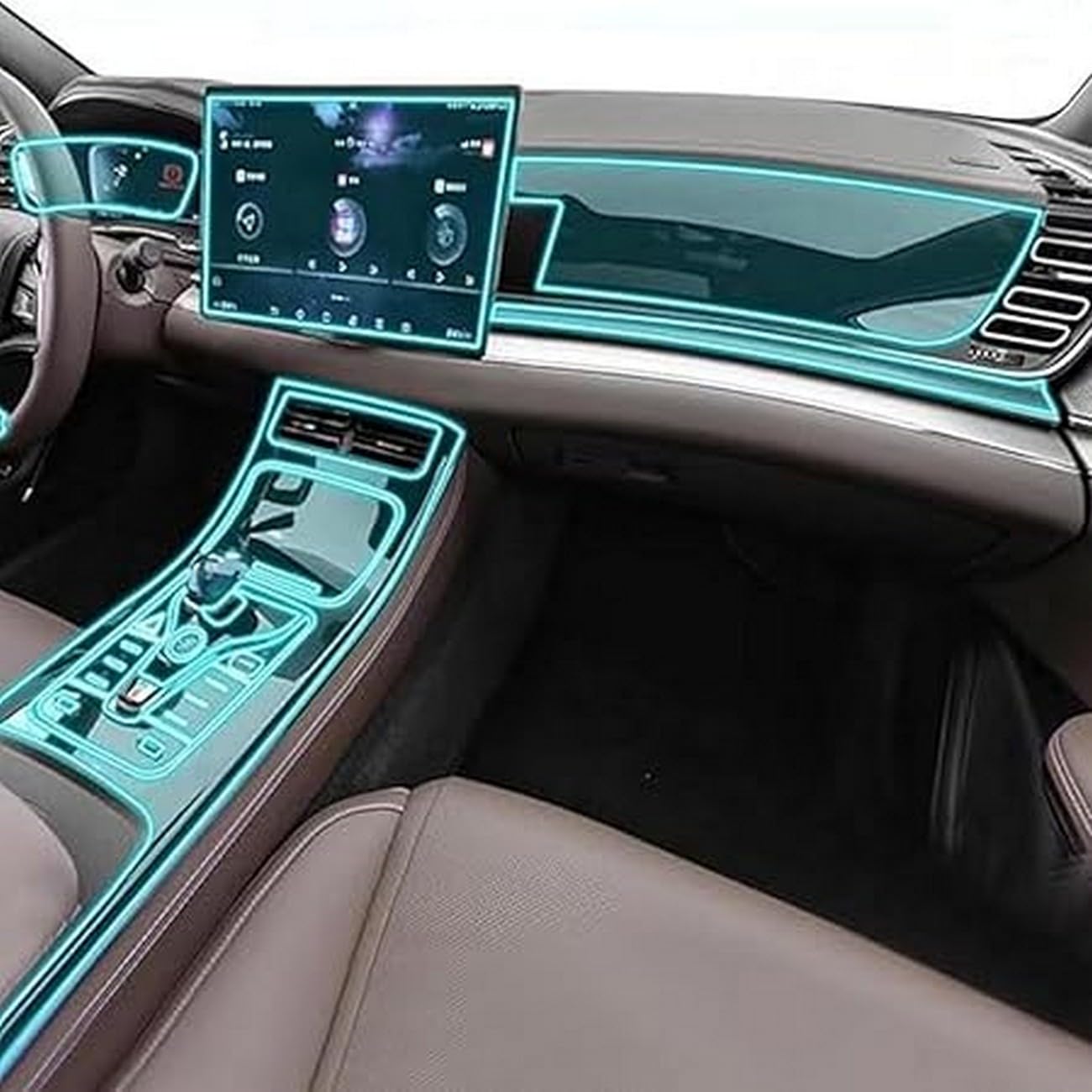 Película PPF antiarañazos para consola de BYD HAN 2020-2025 que repara marcas en versión LHD