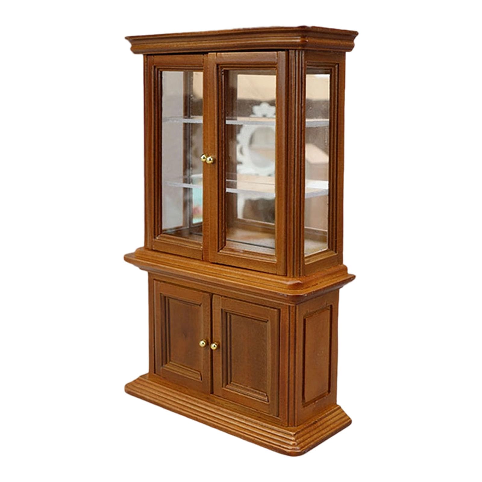 Miniature House Kit, Miniature Doll House Items, 1:12 Scale Dollhouses Bookshelf Display Cabinet Accessories Home Decors Craft Project Mini-Furniture Model Craft