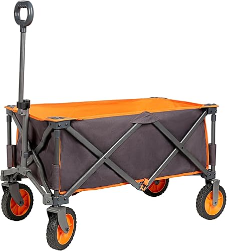 PORTAL Carro plegable plegable, carrito de playa plegable con ruedas todo terreno, carro de comestibles resistente para acampar al aire libre,