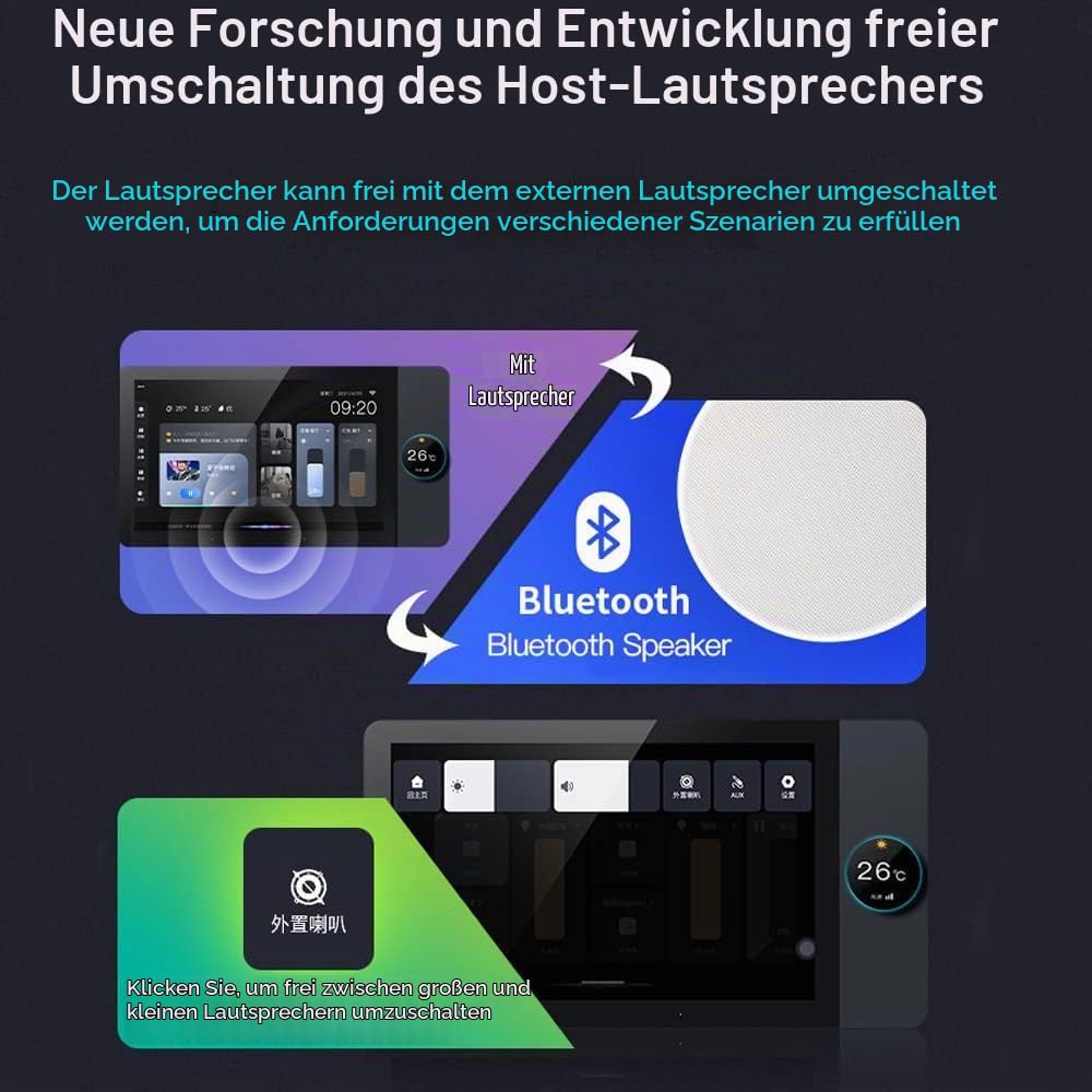 Smart Home-Steuerungszentrale, 10-Zoll-Dimmer und Hintergrundmusik-Player, Unterstützung Video-Türklingel Zwei-Wege-Gegensprechanlage, Arbeit mit Tuya App Smart Life APP