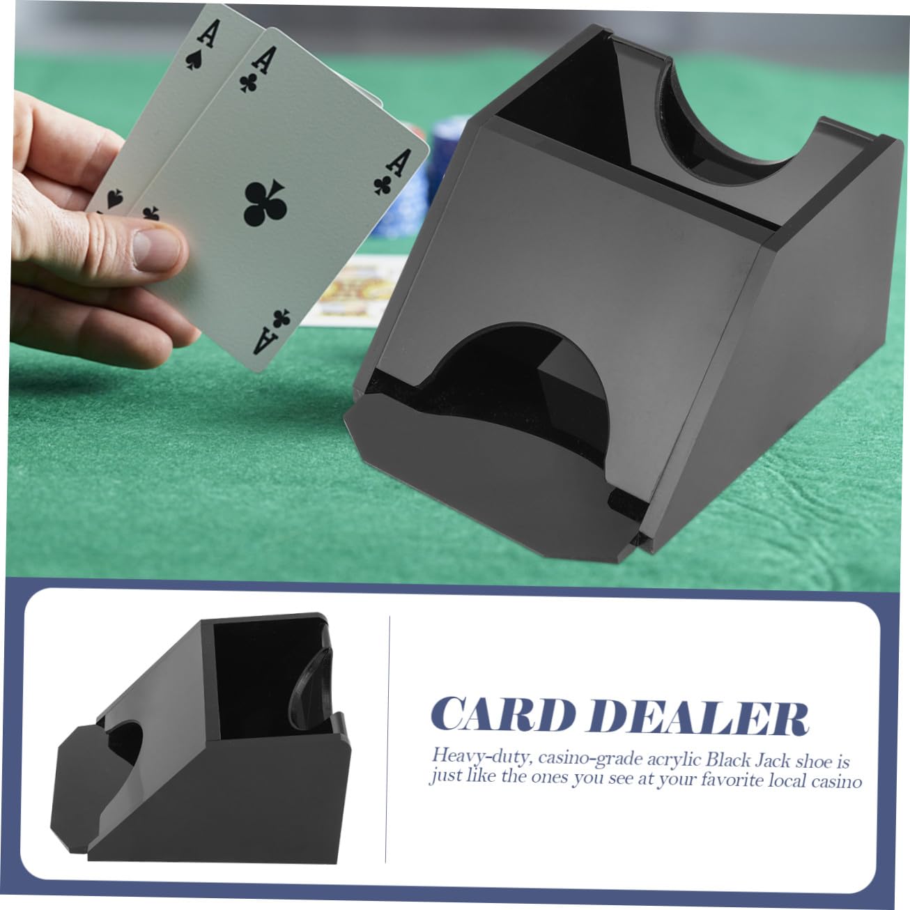 Distributore Carte da Gioco Portatile in Acrilico Dealer per Poker e Blackjack Accessorio Casa Facile da Pulire e Riutilizzabile Scarpe Carte Resistenti per Tavolo Gioco