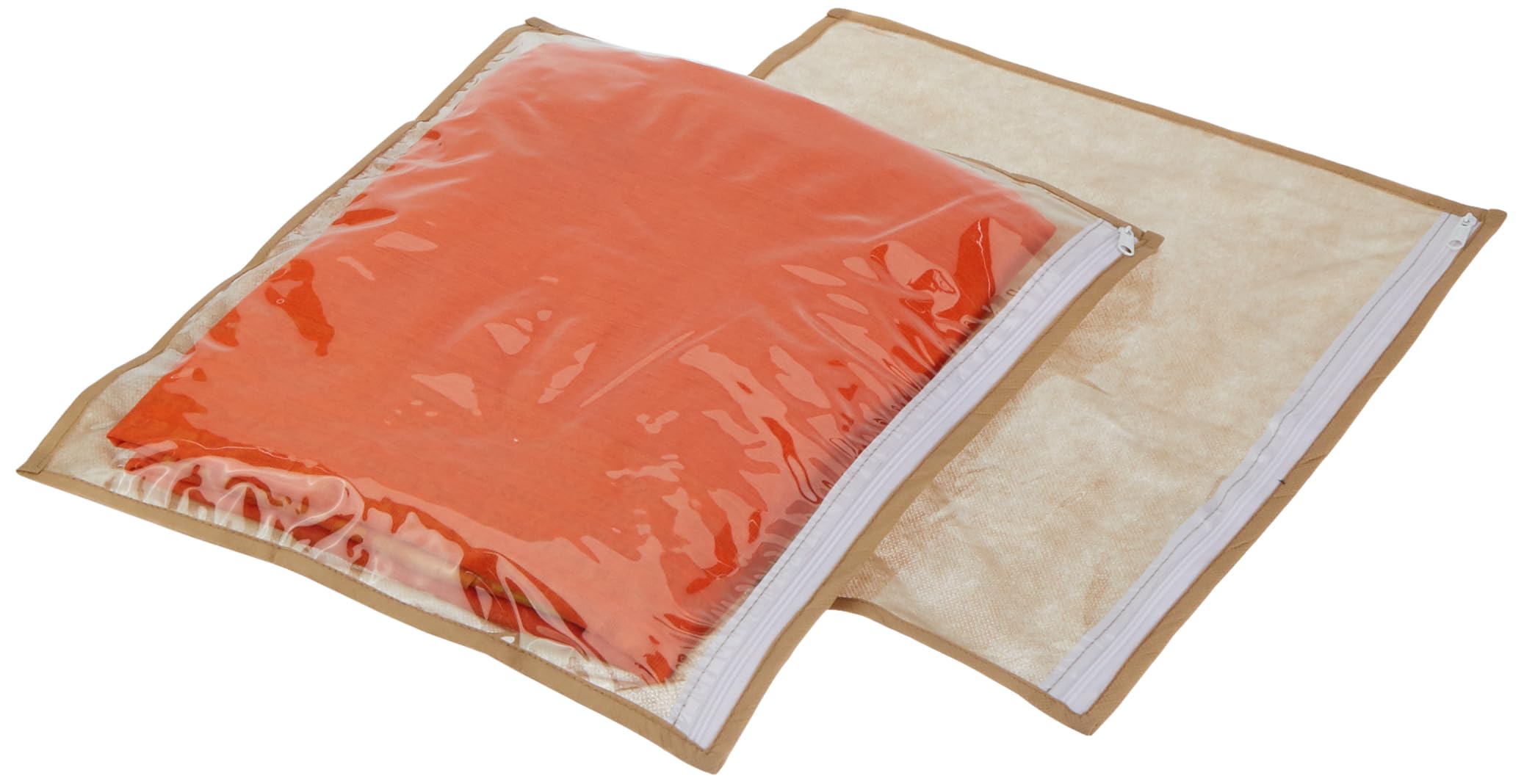 Amazon Brand - Solimo Saree Cover Set | Transparent | Non-Woven | Zipper Closure (Pack Of 2), 21 Cm, 32 Cm, Brown (B0CWTYHZJQ) Amazon Price History, Amazon Price Tracker