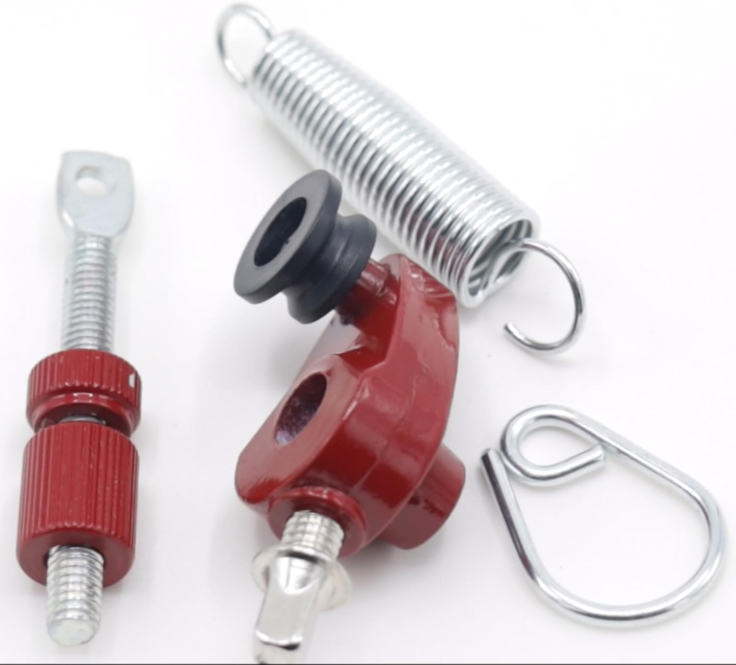 Individual components of the drum pedal spring cam assembly