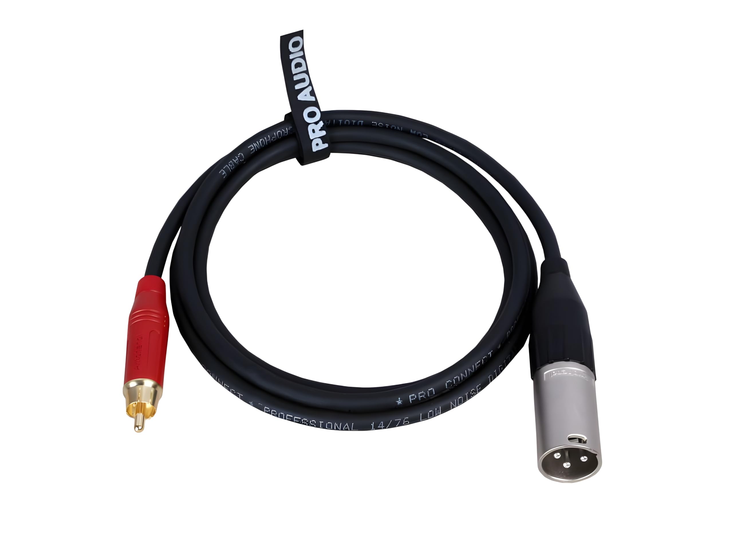 Cavo con connettori XLR maschio a AV AMPHENOL, cavo premium con striscia di tenuta, lunghezza 2 metri (confezione da 1) (rosso)