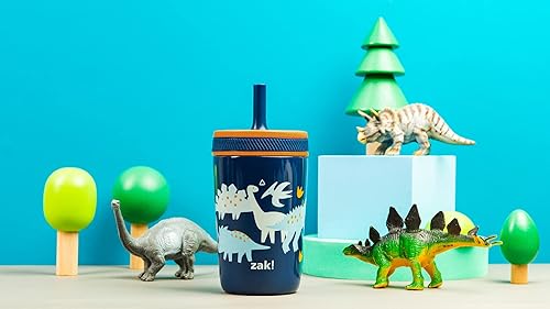 Miniatura 11 de Zak Designs Kelso - Vasos para niños pequeños para viajes o en casa, vaso de acero inoxidable aislado al vacío de 12 onzas con diseño a prueba de