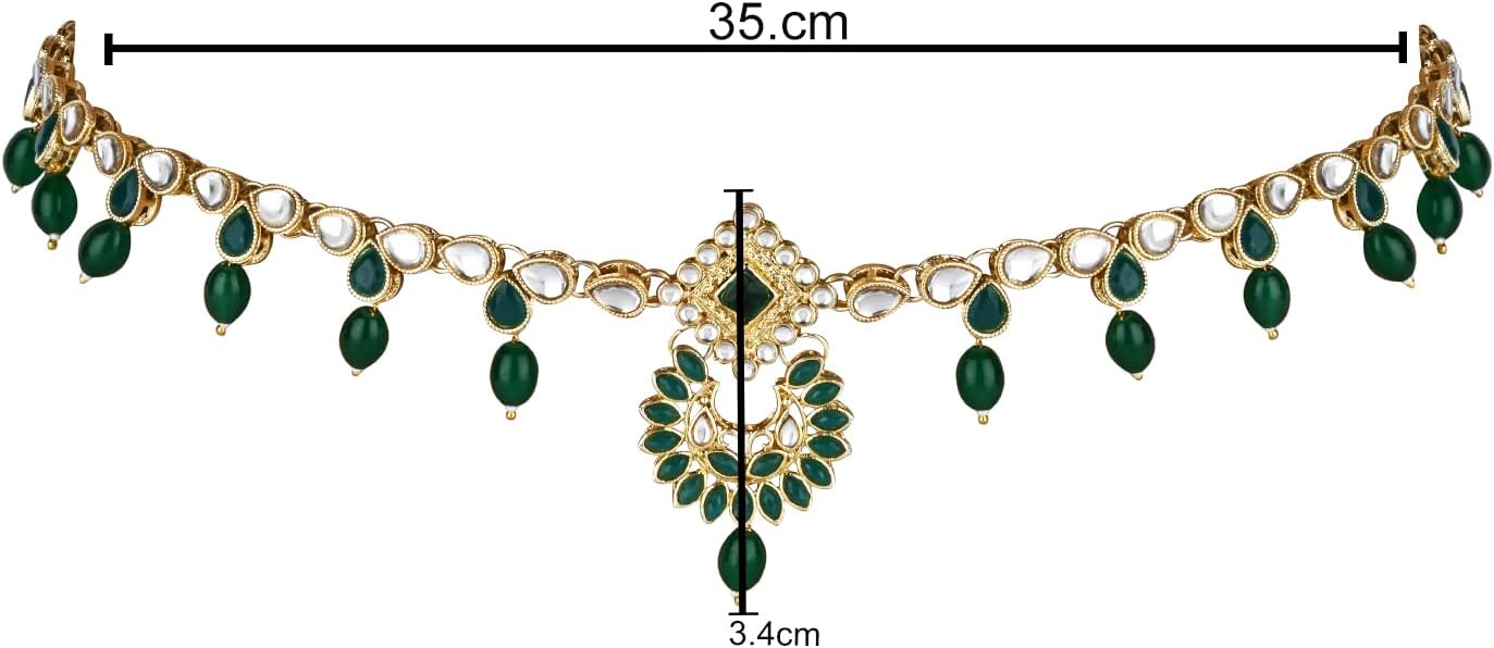 I Jewels Gold Plated Indian Wedding Bollywood Ethnic Kundan & Stone Adjustable Kamarband/Belly Chain/Kandora/Waist Belt For Women (B056G)