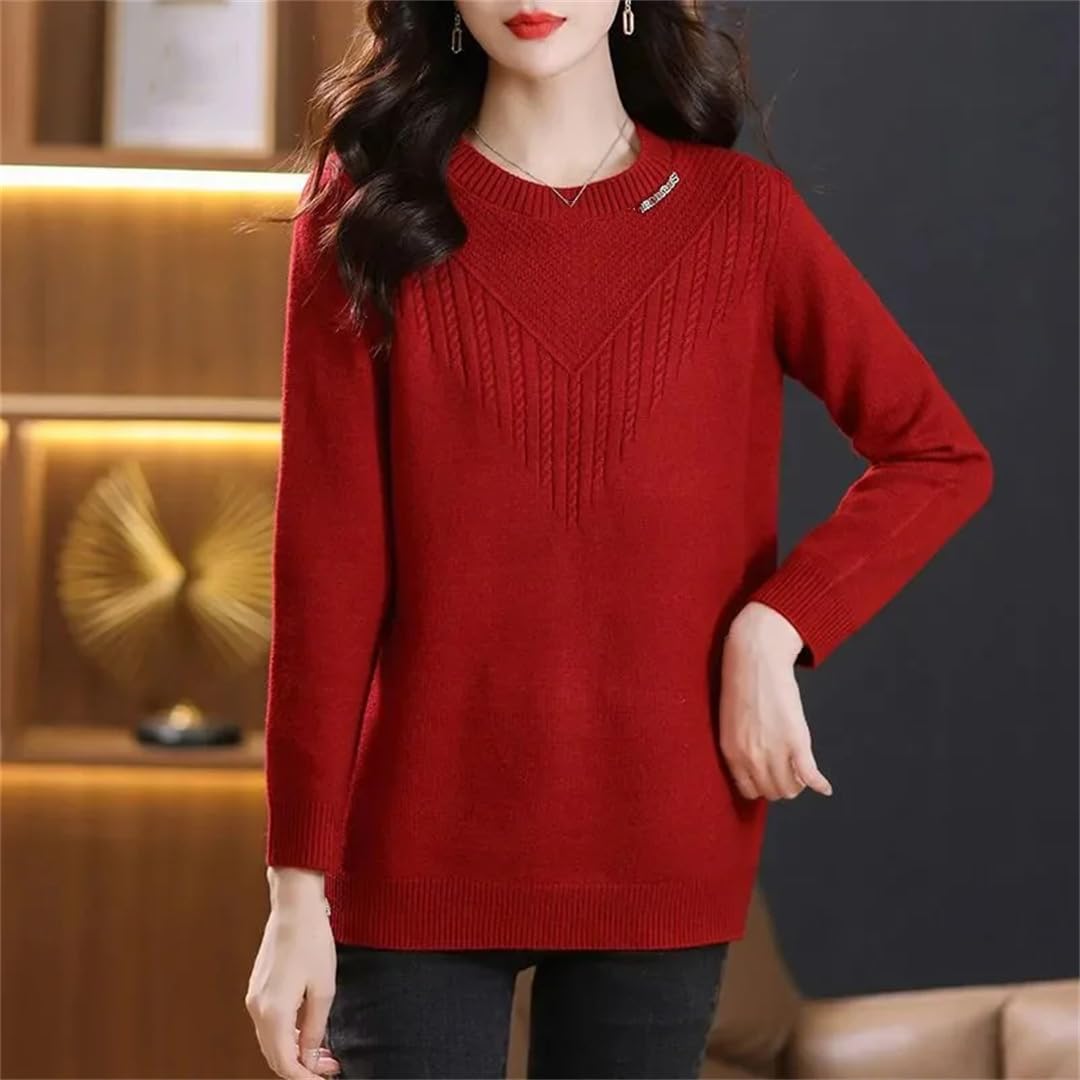Camicia da donna a maniche lunghe con colletto rotondo allentato slim top
