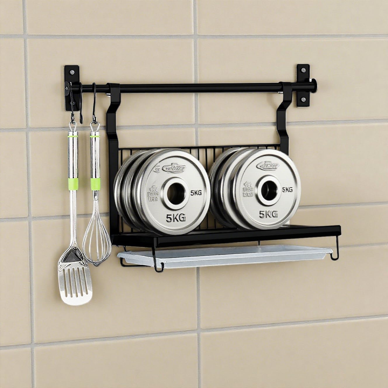 Abtropfgestell Faltbar Hängend Abtropfständer mit Stange Geschirrtrockner zum aufhängen Geschirrständer Klappbar Edelstahl Abtropfregal Geschirr Teller Relingsystem Wand Dish Drying Schwarz