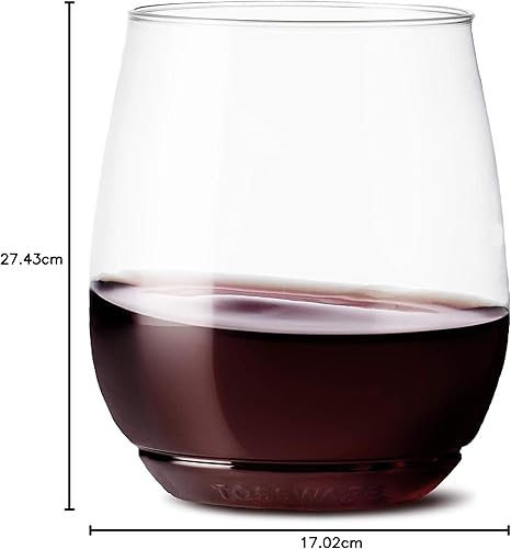 Vista 12 de TOSSWARE POP 14oz Vino – Serie Color Juego de 12 copas de vino de plástico transparente, reciclables, irrompibles y de alta calidad