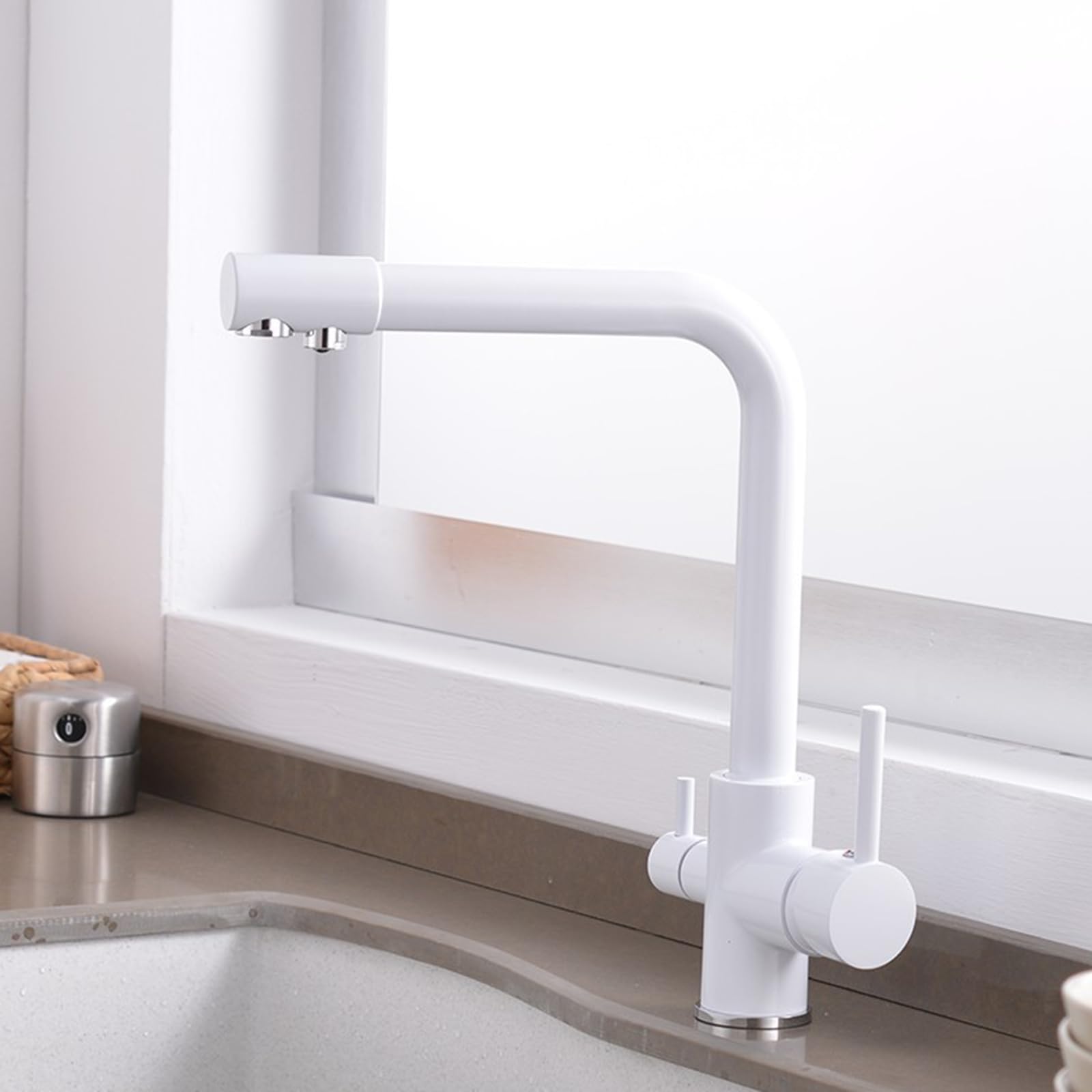 Tap à 3 voies blanc LWX pour purifier l'eau de votre cuisine