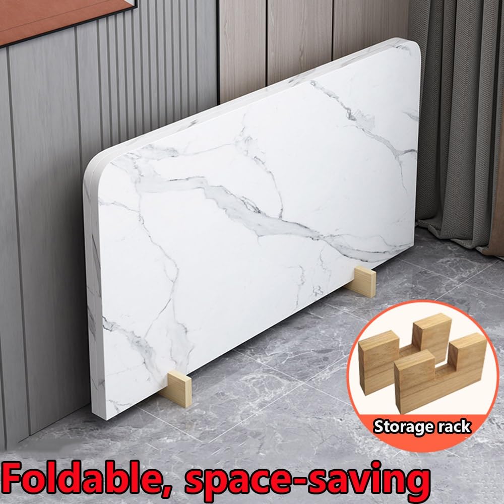 Mesa plegable portátil de 94 cm, mesa de comedor de madera ligera para eventos en interiores y exteriores, versátil parte superior blanca de 94 cm, perfecta para reuniones, fiestas y picnics