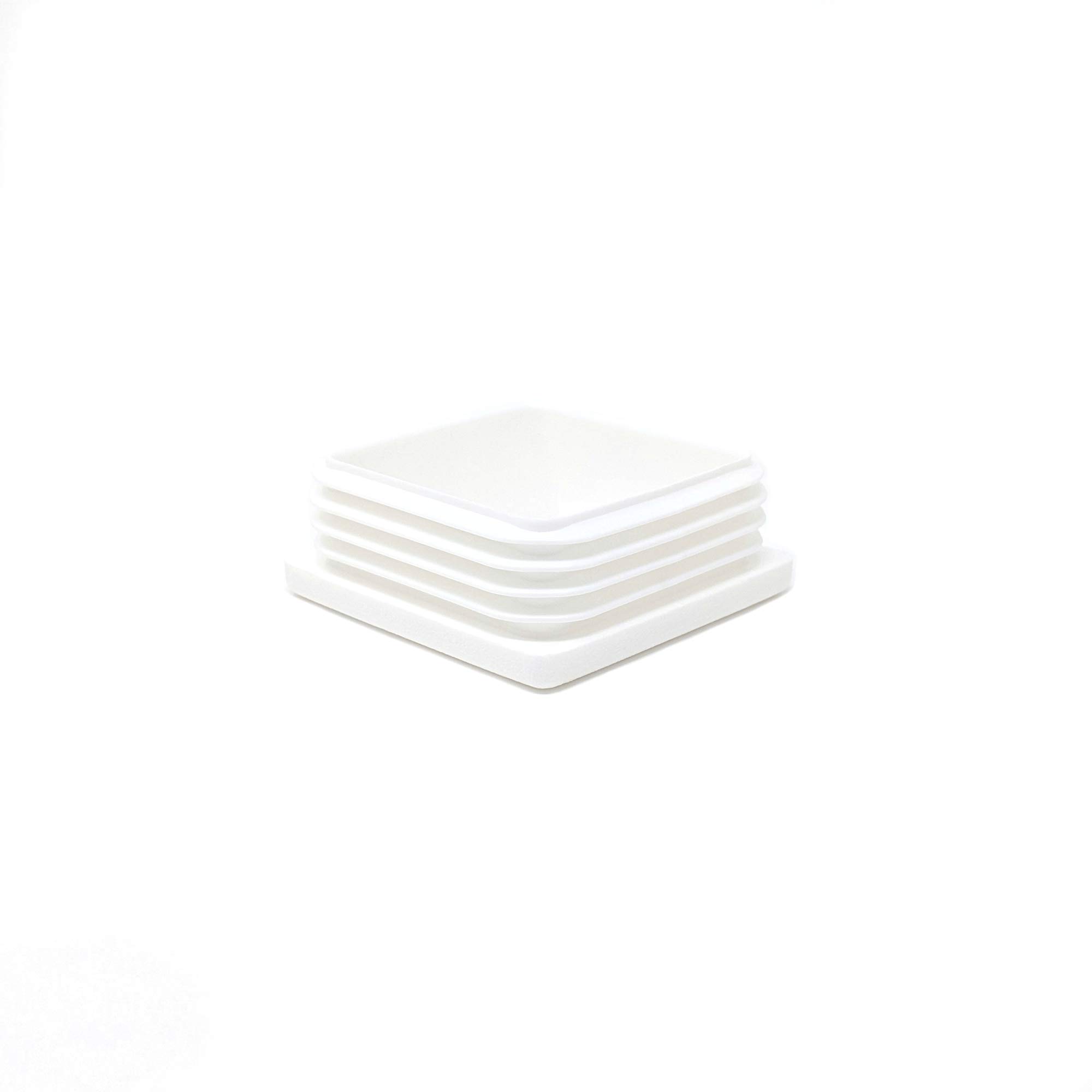 Keay Vital Parts White Plastic Tube Inserts. Ribbed End Caps For Square Tubes - Made In Germany (, 50X50mm- See Second Image Before You Order This Size, Pack Of 8)