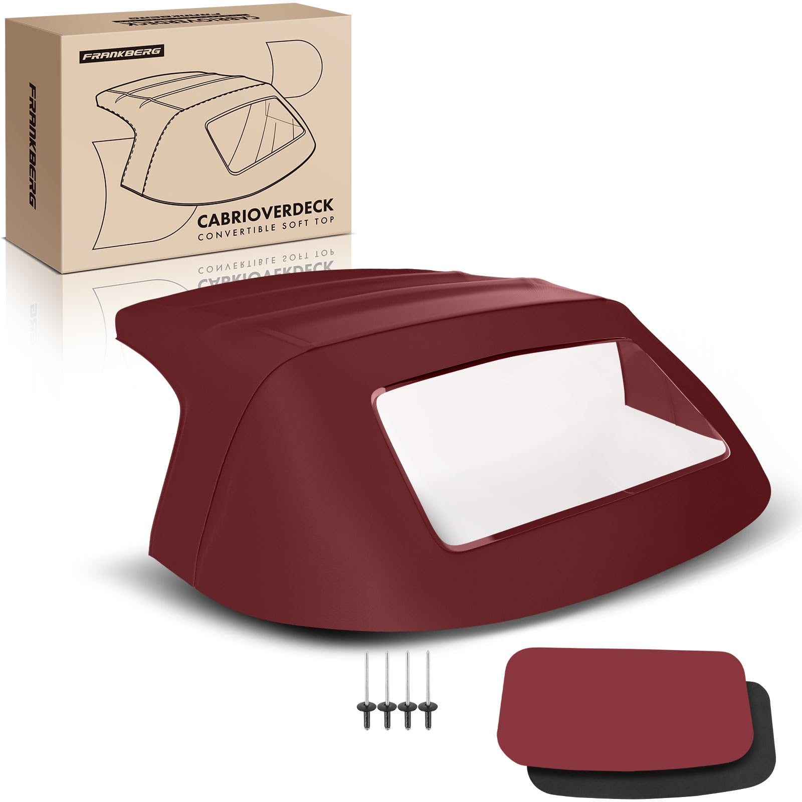 Frankberg Capote de cabriolet Softtop Rouge Compatible avec Barchetta 183 Cabriolet 1.8 16V 1.7L 1995-2005 Remplacer# 0011
