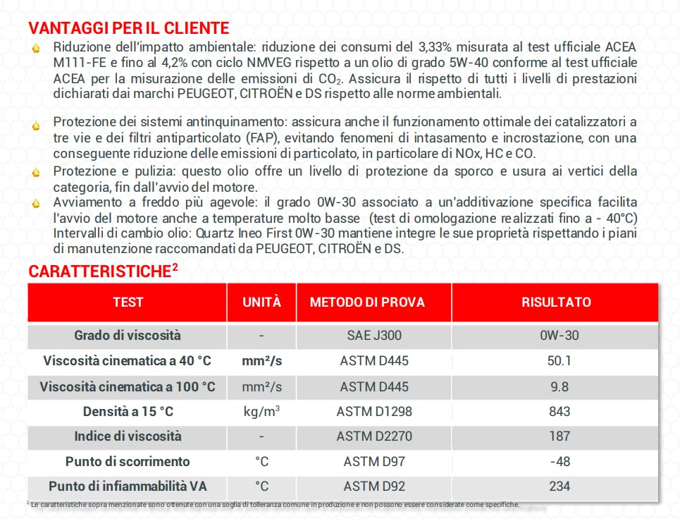 Olio motore Total Ineo First 0W-30 (5 Litri) TotalEnergies -Original
