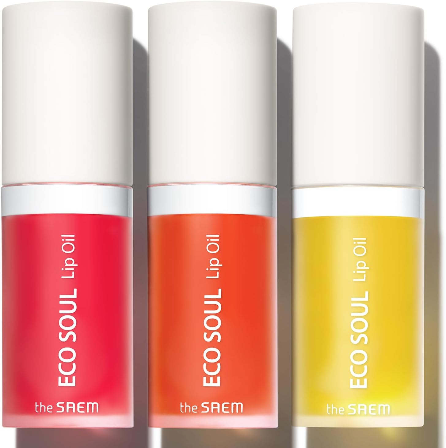 THESAEM Eco Soul Lip Oil 3 Combo Set (01 Honey + 02 Berry + 03 Grapefruit) - Plumping & Hydrating Lip Oil to Nourish & Moisturize Lips - Lips Soft & Glossy for Dry Lips, 0.21 fl.oz.