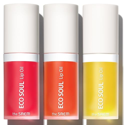 THESAEM Eco Soul - Juego de 3 aceites labiales (01 miel + 02 bayas + 03 pomelo)  Aceite labial enriquecedor e hidratante para nutrir e hidratar los