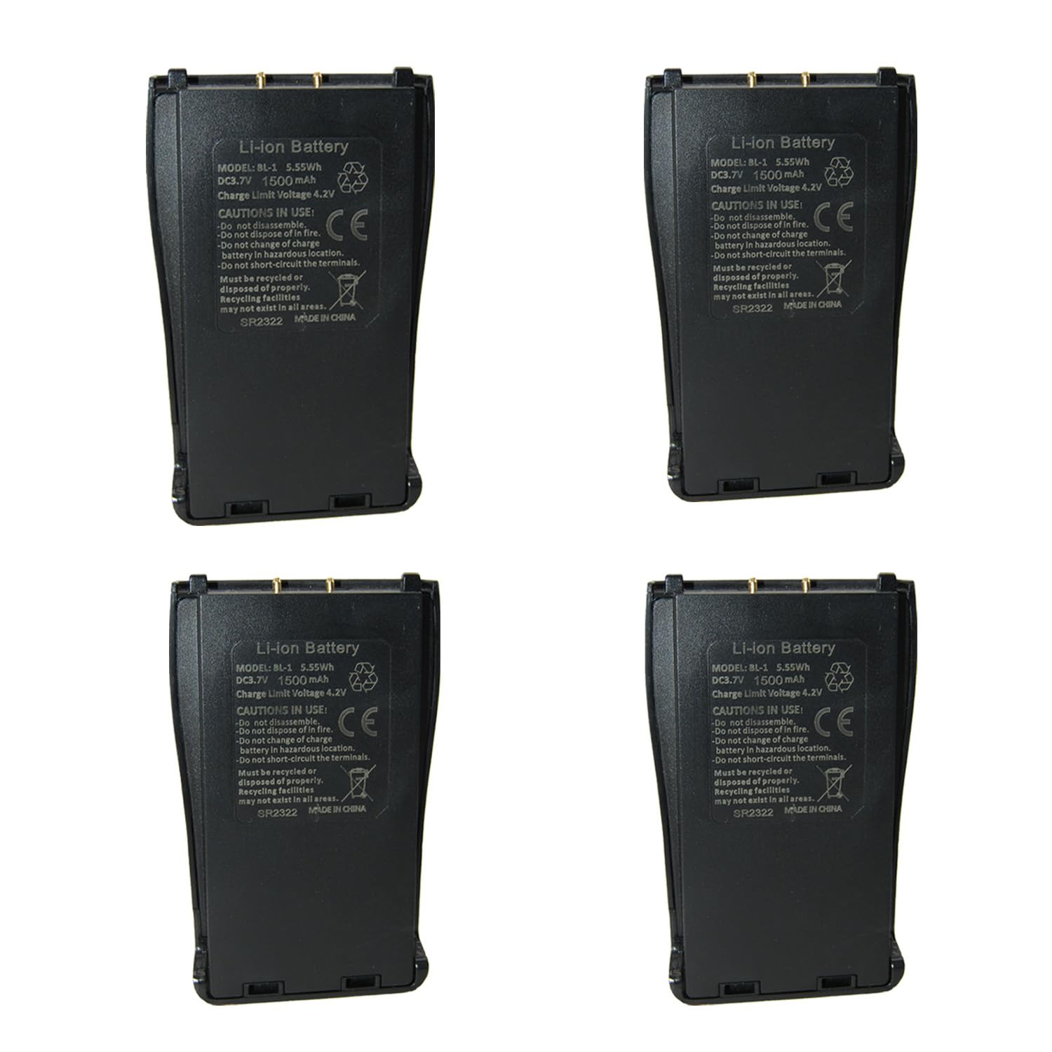 RENMAX 3.7V 1500mAh Li-ion Rechargeable Battery Pack BL-1 Compatible with Radio Walkie Model BF-88S (Pack of 4)-image-32