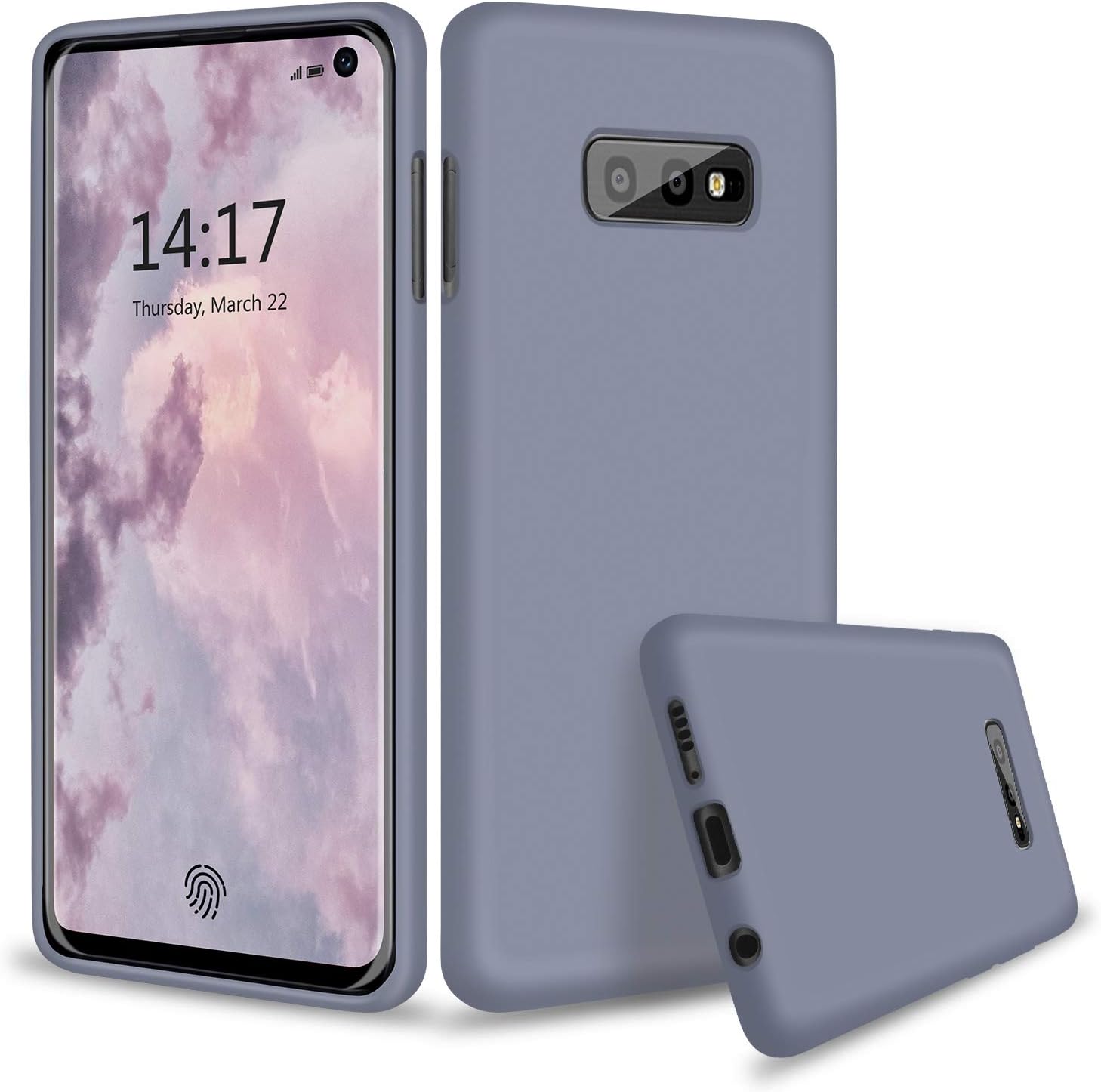 ABITKU Galaxy S10e Case Silicone, Slim Liquid Silicone Gel Rubber Shockproof Case Soft Microfiber Cloth Lining Cushion Compatible with Samsung Galaxy S10e 5.8 inch 2019 (Lavender Gray)