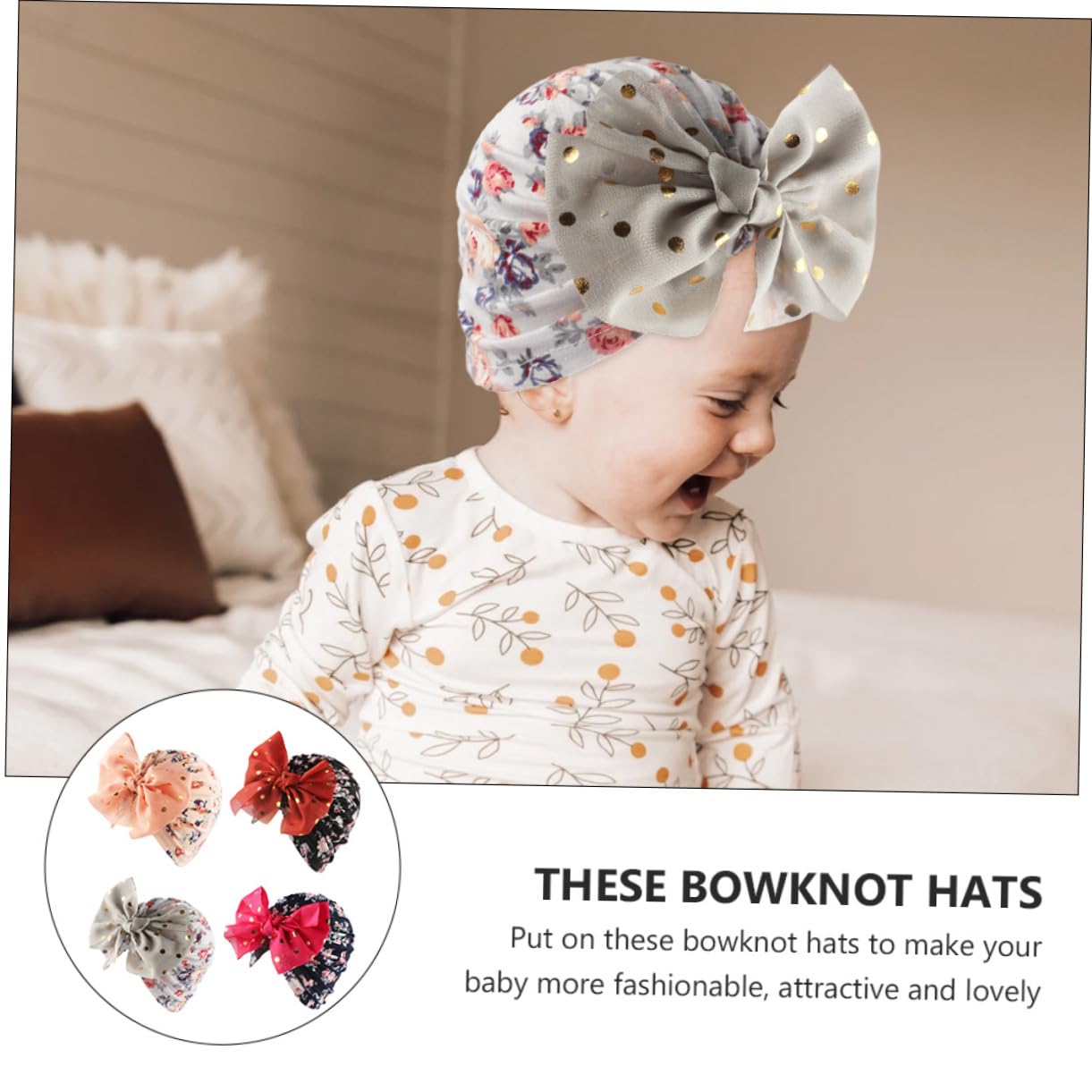Healvian Cappello A Turbante Cappelli da Ragazza Cofano Avvolgere Neonato Bonnet per Cappello di Protezione Chic per Il Cappello Infantile Cotone Poliestere