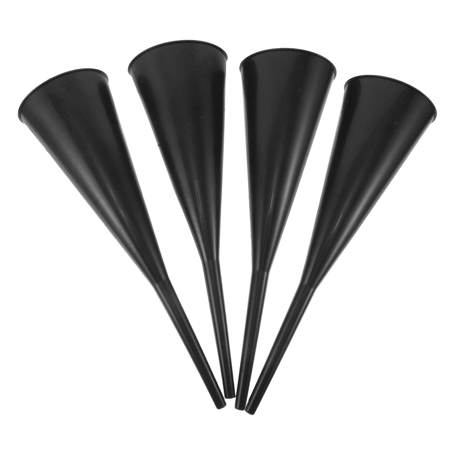 Set 4 Imbuti a Collo per Olio Motore Auto, Imbuto di Scarico e Riempimento Trasmissione, Plastica Resistente per Uso Automobilistico e Manutenzione Veicoli in Spazi
