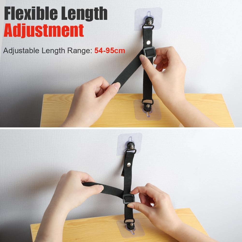 HOTUT Adjustable TV Safety Strap, 2 PCS TV Straps Anti-Tip Furniture Straps - Image 4