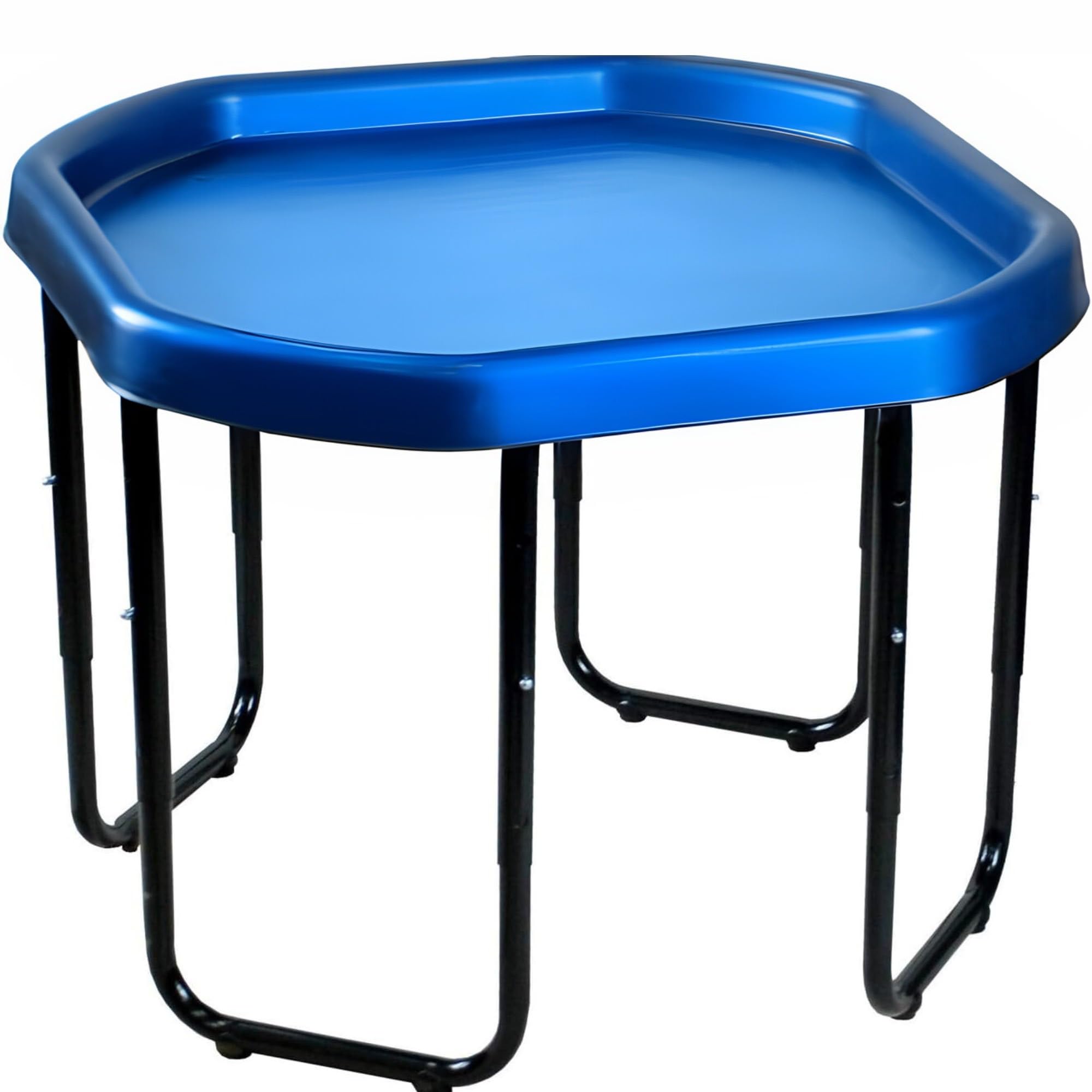 OptiProducts Kids Mixing Play Tray 70cm with Height Adjustable Stand (SMALL) Sensory Activity Table for Sand, Water, Mud & Messy Play | Indoor & Outdoor Use - DARK BLUE
