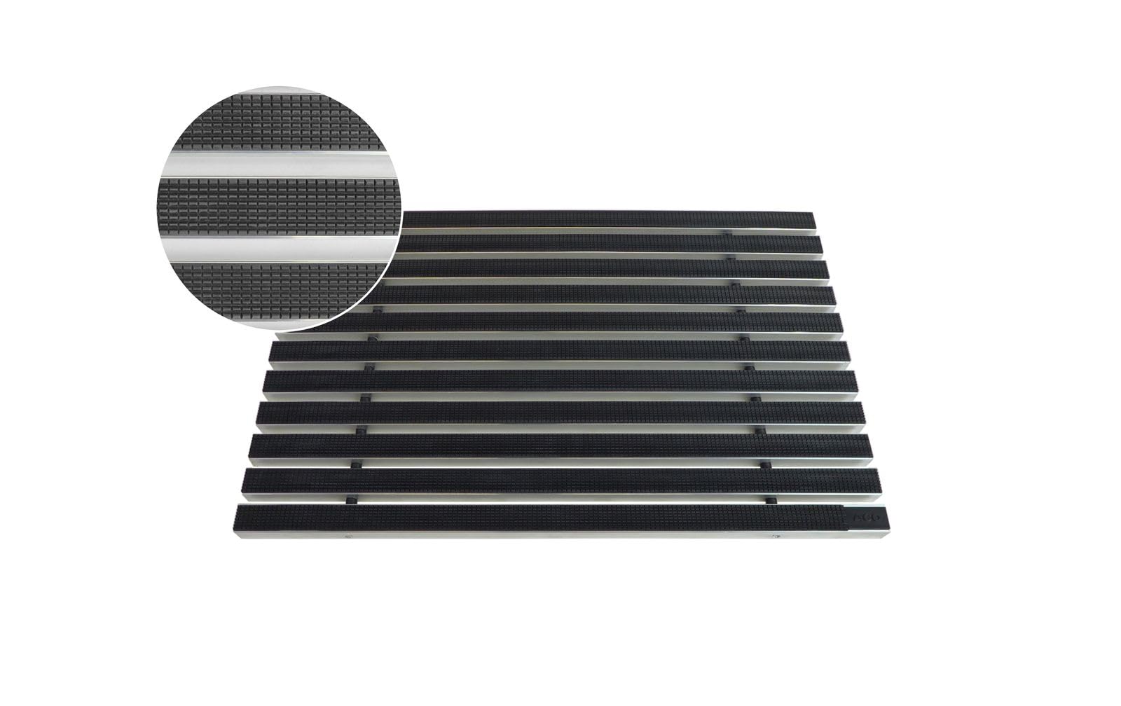 Self Vario Schuhabstreifer aus Gummi in Schwarz, 60 × 40 cm (B x H) mit Aluminium