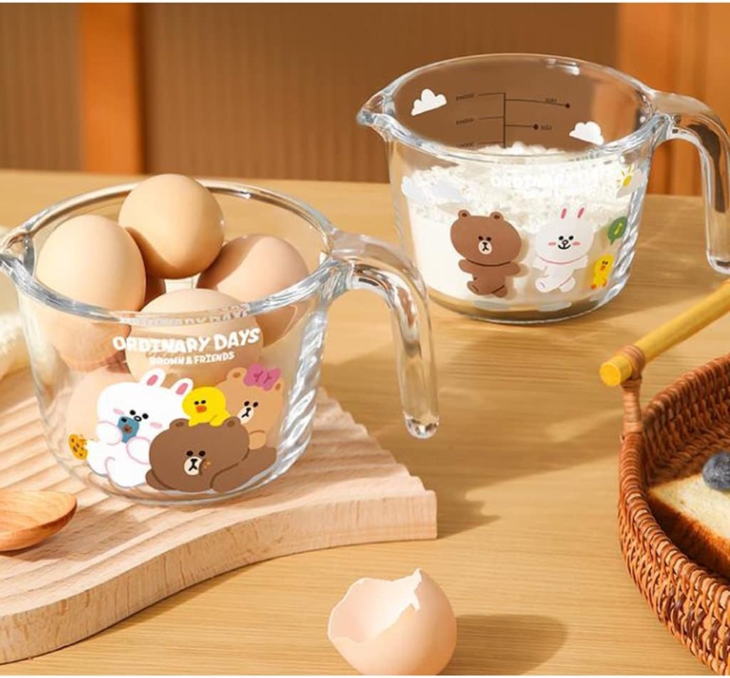 Measuring cup household with scale children's milk cup breakfast glass measuring cup baking water cup (Color : A)
