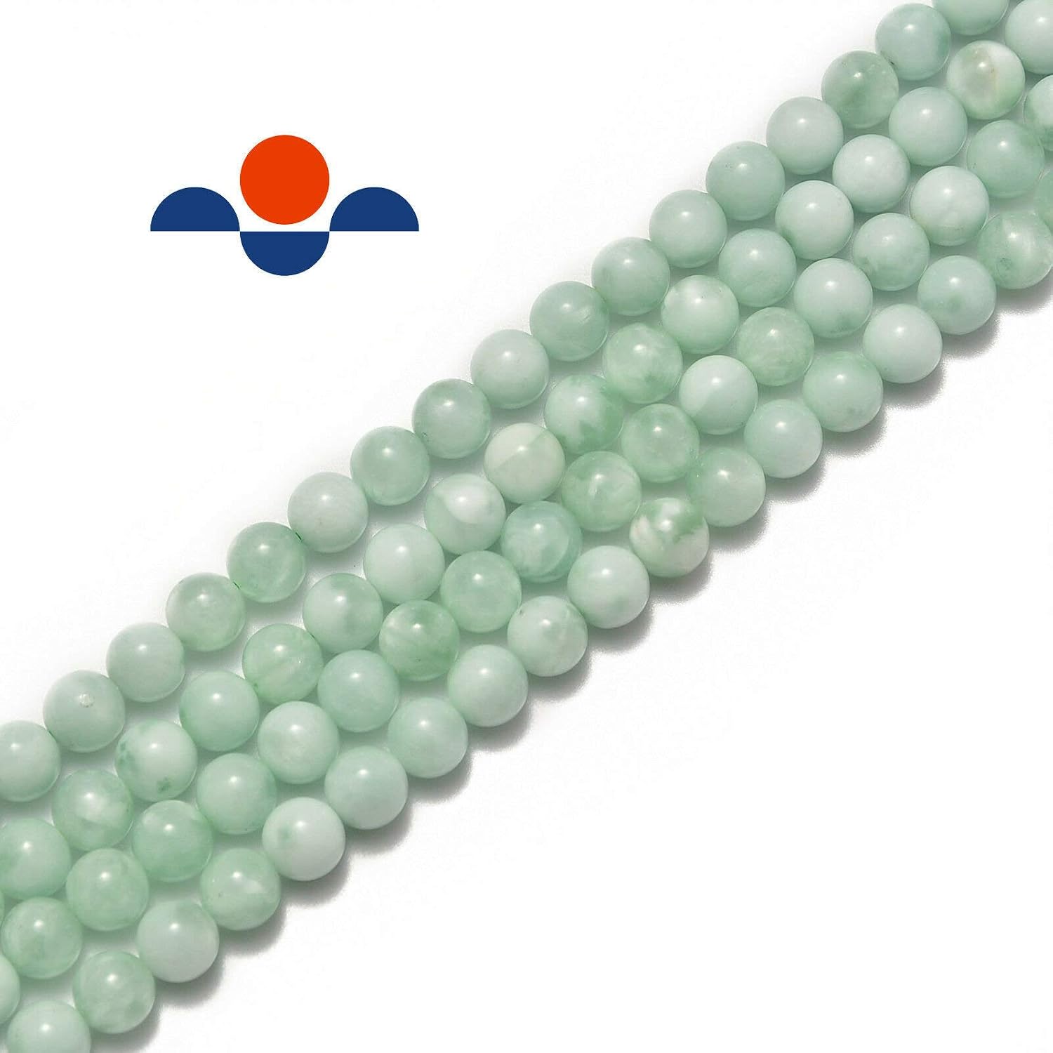 JM Design Green Moonstone Smooth Round Beads 4mm 15.5" Strand for Jewelry Making, Arts and Craft