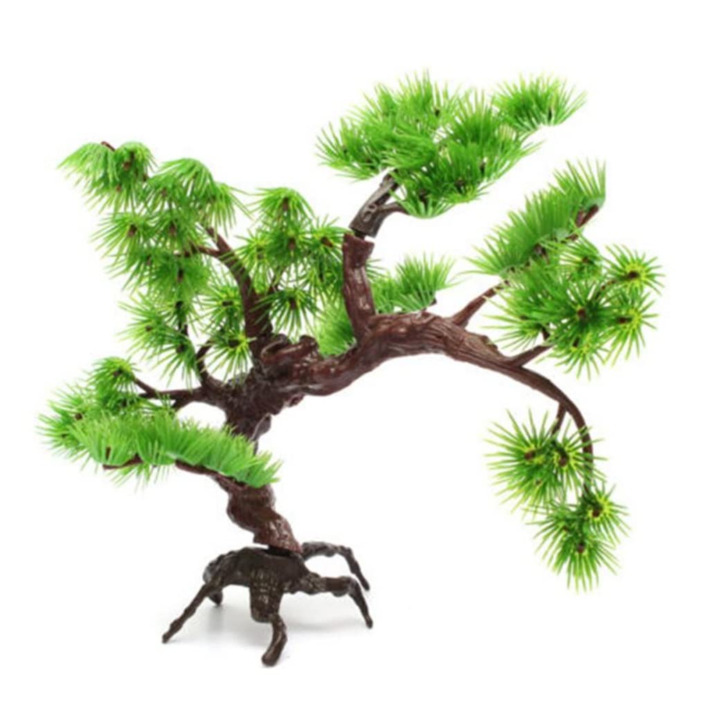 NSJZYY 1pc Artificial Plastic Pine Tree Aquarium Decor Supplies Fish Tank Rockery Bonsai Ornament Decor Durable Aquatic