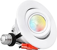 Vista 9 de TORCHSTAR 4 Inch 5CCT LED Gimbal Retrofit Recessed Lighting Dimmable, 2700K/3000K/3500K/4000K/5000K Selectable, 9W CRI90 Directional LED Eyeball Can