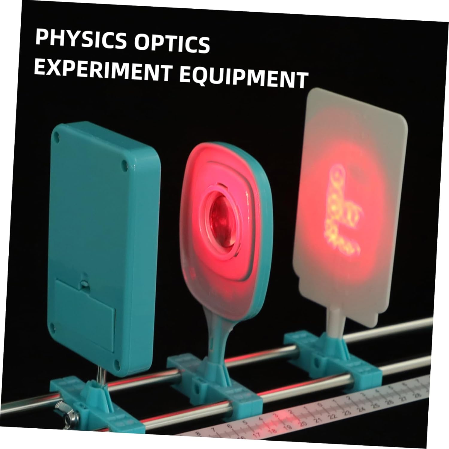 ABOOFAN 1 Set Physics Optics Experiment Equipment Complete Optical Science Kit with Light Source Secure Lens Mounts for Classroom Learning and Physics Lab Applications