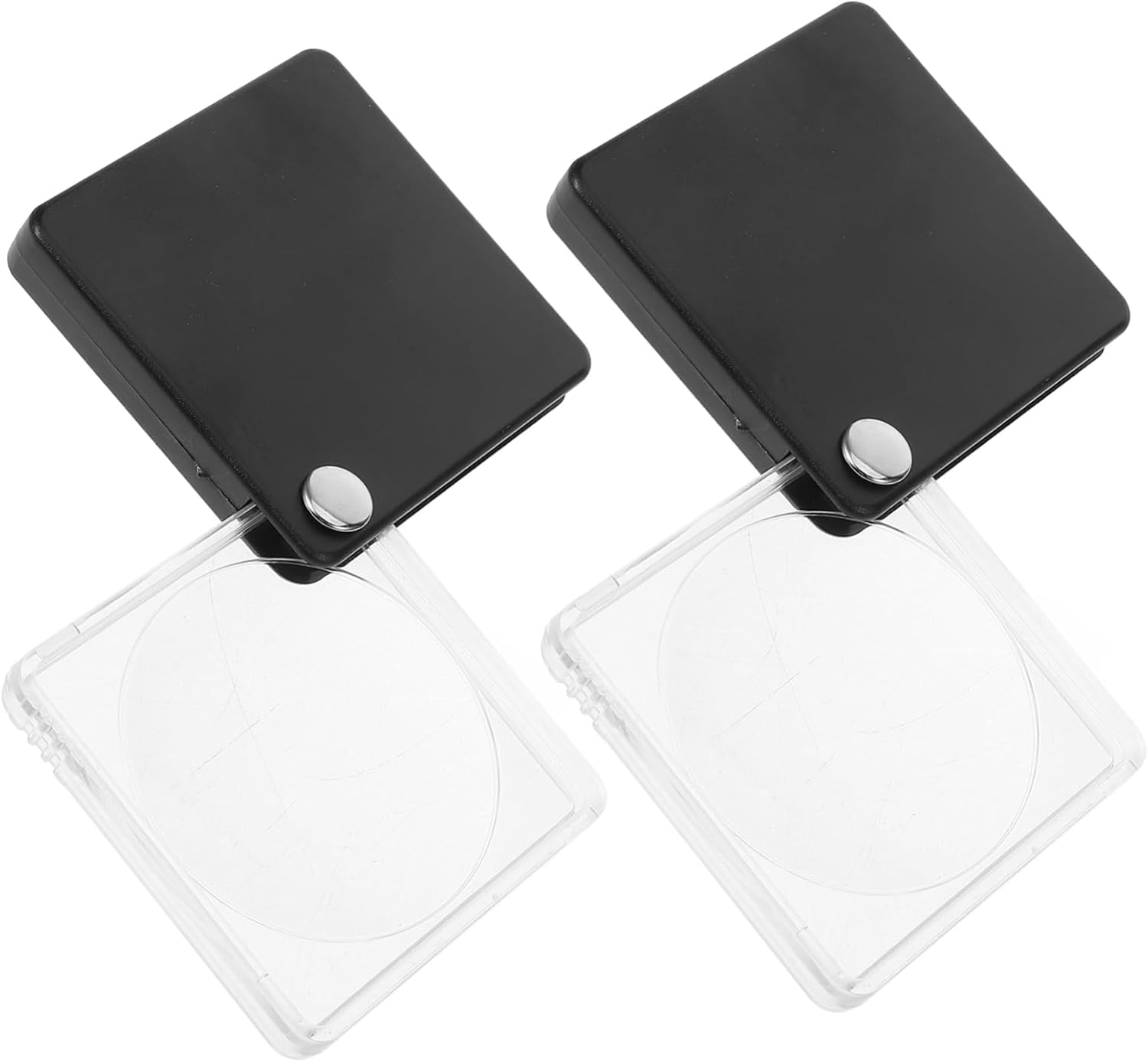 Square Folding Portable Magnifier for Jewelry Watch Repairing, 2pcs