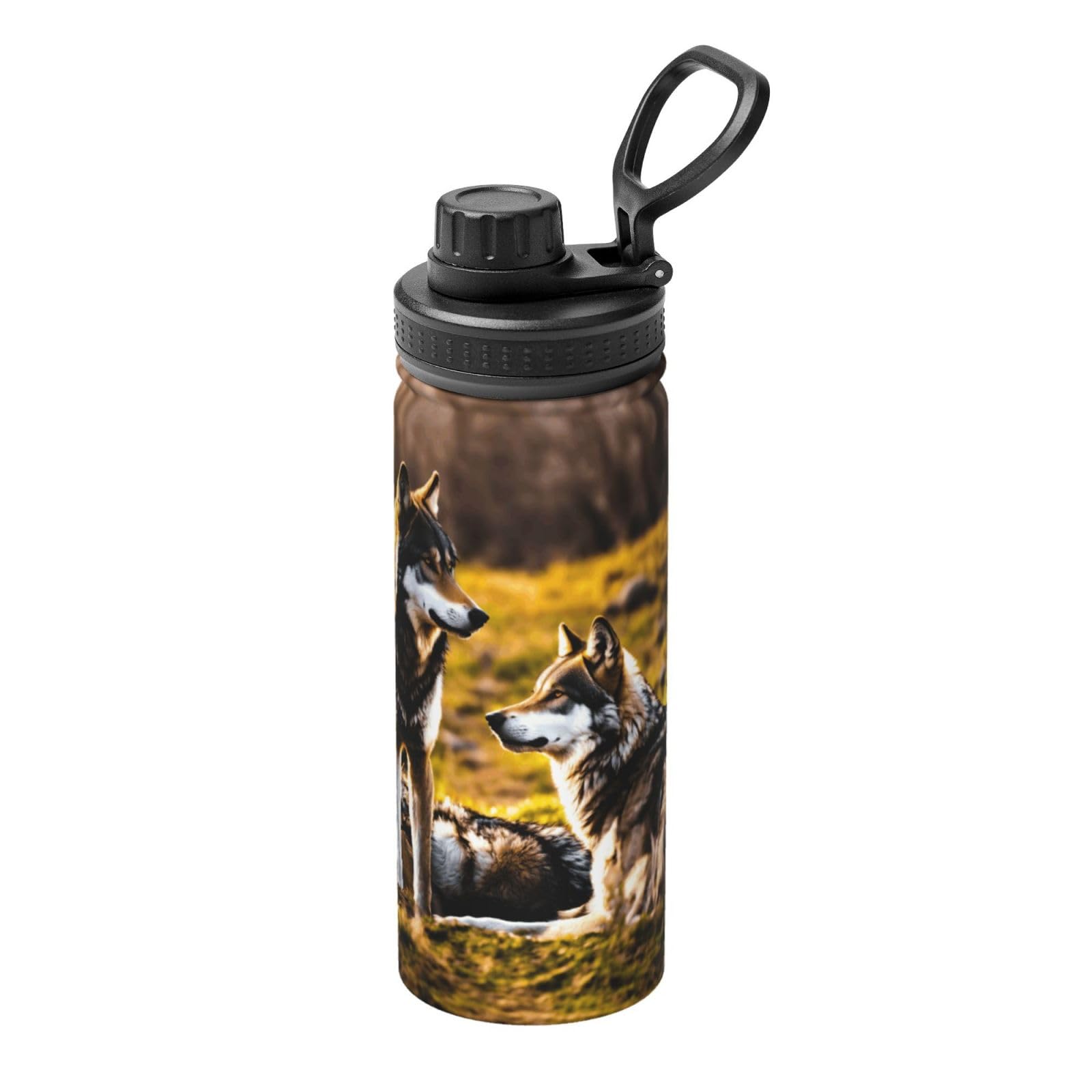 Kfjghhl Insulated Stainless Wolfs Steel Water Bottle For Sport Gym Travel Leak Camping Hiking Hydration