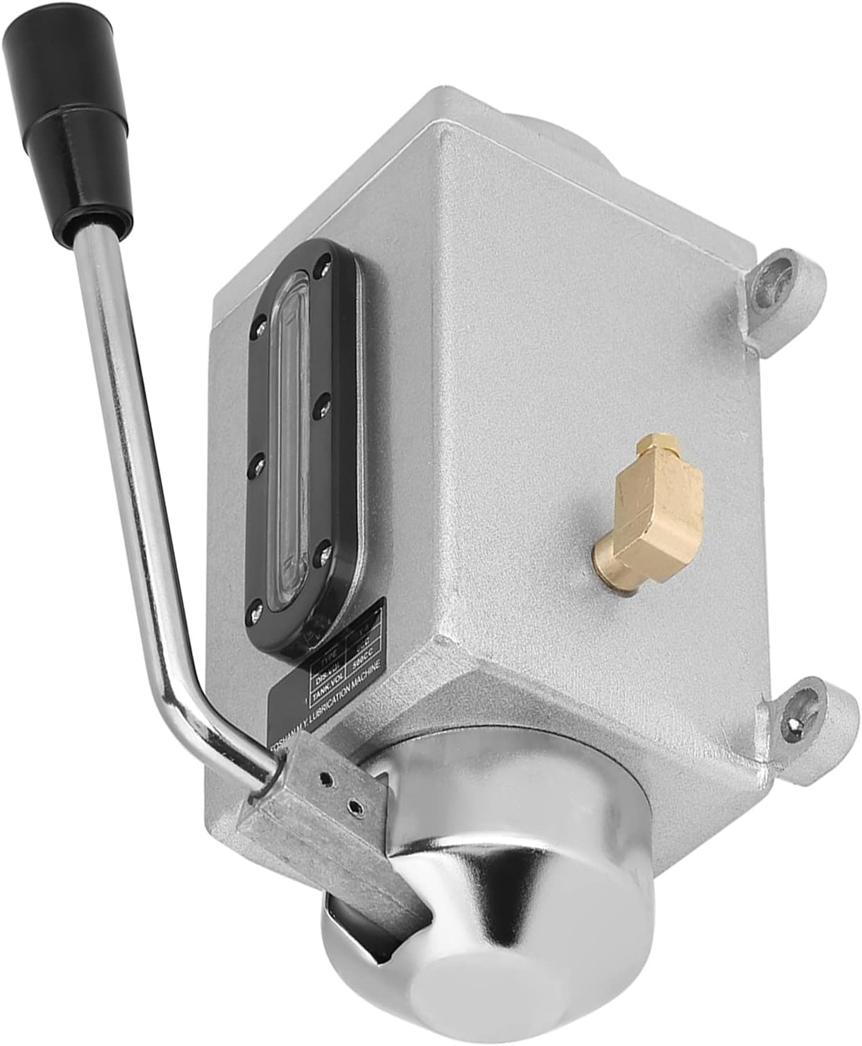Manual Lubricating Oil Pump, Double Port Hand Pump for Machine Tools, 500CC Metal Lubricator with Two Outlet Ports, Side Vertical Design for Lathe Milling Punching