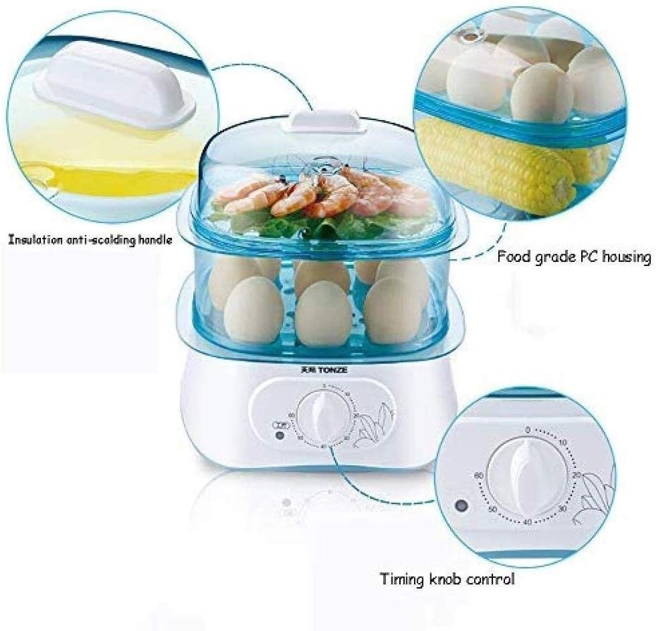 Electric Egg Cooker Boiler, Vegetable Steamer, Quickly Makes Eggs, Hard, Medium or Soft Boiled, Poaching/Omelet Tray Included, Ready Signal,