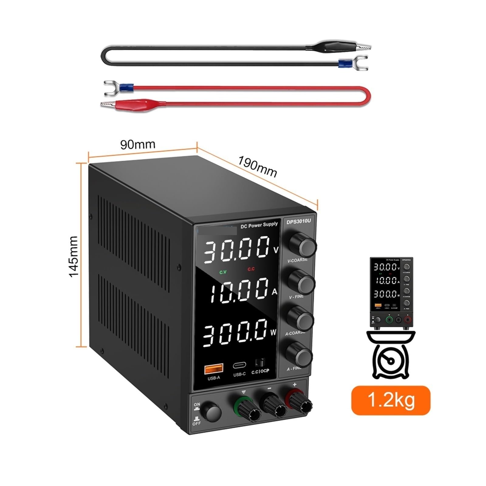 fuente de alimentación CC variable, Fuente De Alimentación CC 30V, 5A, 10A, Fuentes Laboratorio Dígitos Ajustables, Regulador Voltaje, Reparación 60V, 120V Y 3A(TPS605)