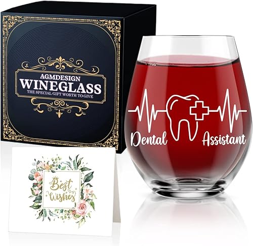 Miniatura 6 de AGMDESIGN Dental Life - Divertidas copas de vino con caja de regalo, regalo de graduación para estudiantes dentales, regalos de cumpleaños de