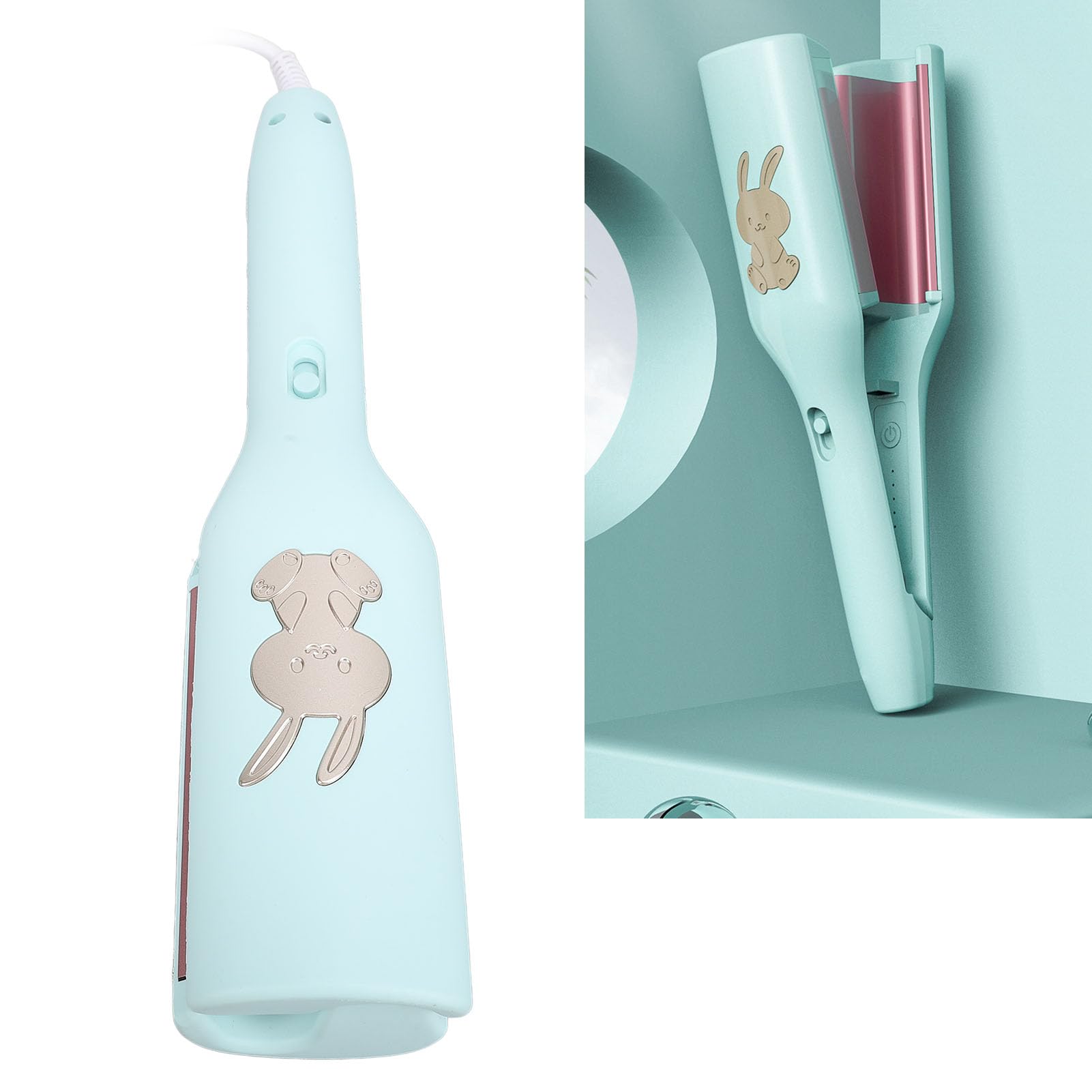 32mm Egg Roll Hair Curler, Wavy Curling Iron Wand, Intelligent Temp Adjustment for Women Girls, Fast Heating Ceramic Hair Waver, Non Slip Handle, 360 Rotating Cable, ABS Alloy